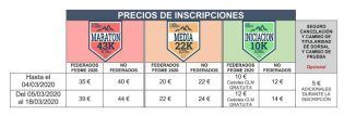 Precios Inscripciones Mamocu 2020 | El Deporte Conquense