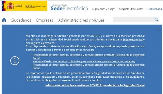 Seguridad Social sede electrónica