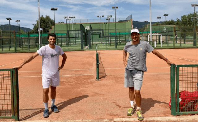 Entrenamiento de Pablo Andújar y Tommy Robredo