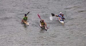 El palista Pablo Zamora se llevó la victoria en K1 Veterano en la Semana Palentina de Piragüismo
