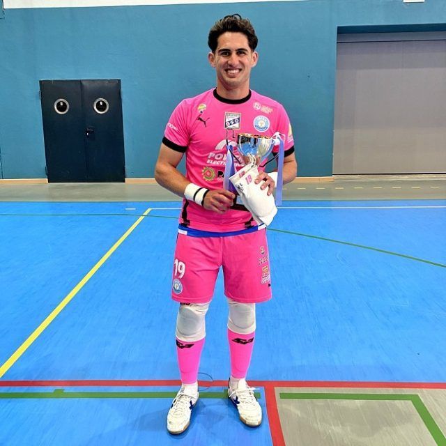 Yeray tras el partido que consumaba el ascenso.