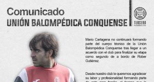 Mario Cartagena no seguirá como segundo entrenador del Conquense