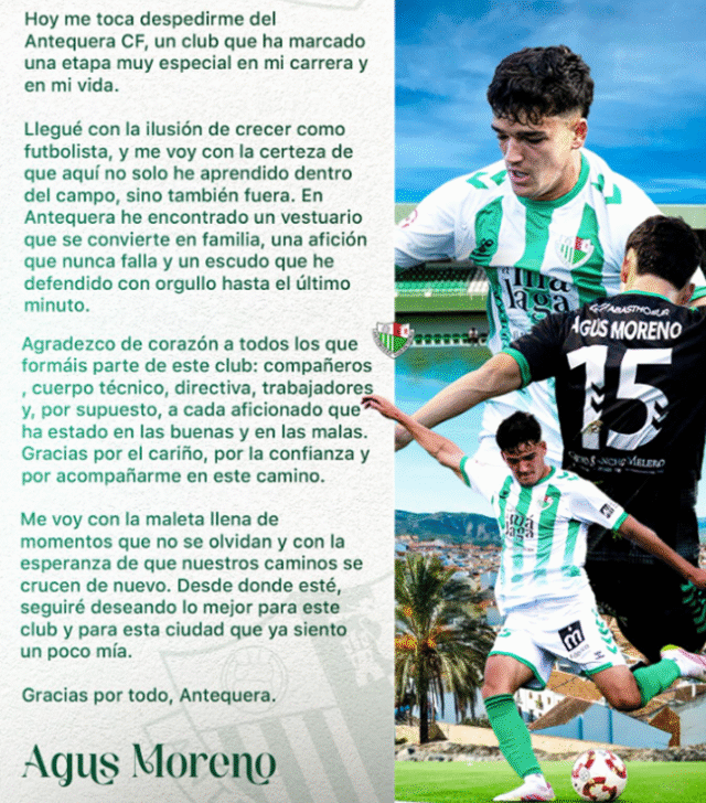 Carta de despedida Agus Moreno