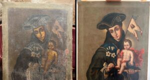 Inauguración de la restauración de un lienzo de San Antonio de Padua de principios del siglo XVIII en Mota del Cuervo