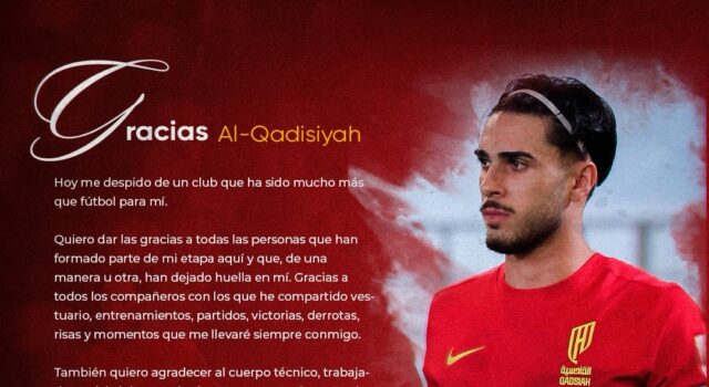 Álex Vergaz se marcha del Al Qadsiah después de dos años