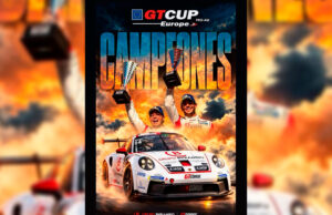 Alejandro Barambio y Borja García celebran el título europeo Pro-Am de la GT Cup Europe en Barcelona