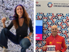 Los taranconeros Fabiana Lafuente y Santiago de la Torre disfrutan de la experiencia del Maratón de Chicago